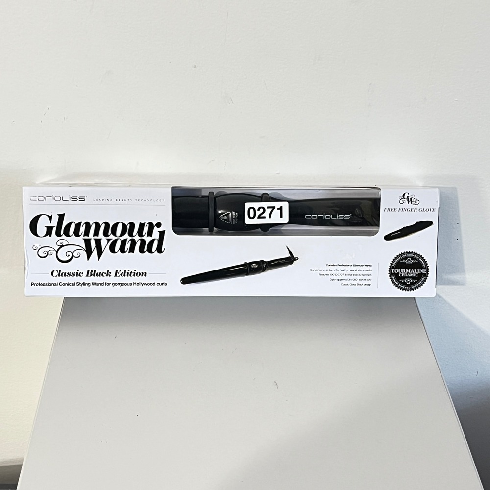 Corioliss Glamour Wand Hair Curler Women OS Black Ceramic Conical‎ Styling Wand